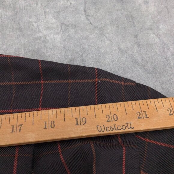 Visconti Uomo Shirt Men 48 Brown Red Check Plaid Contrast Trim Cotton Italy - Picture 9 of 12